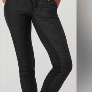 ALO Yoga Black Quilted Joggers with Side Panels